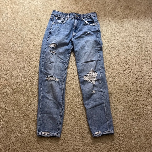 Garage Denim - pacsun mom jeans light blue ripped
